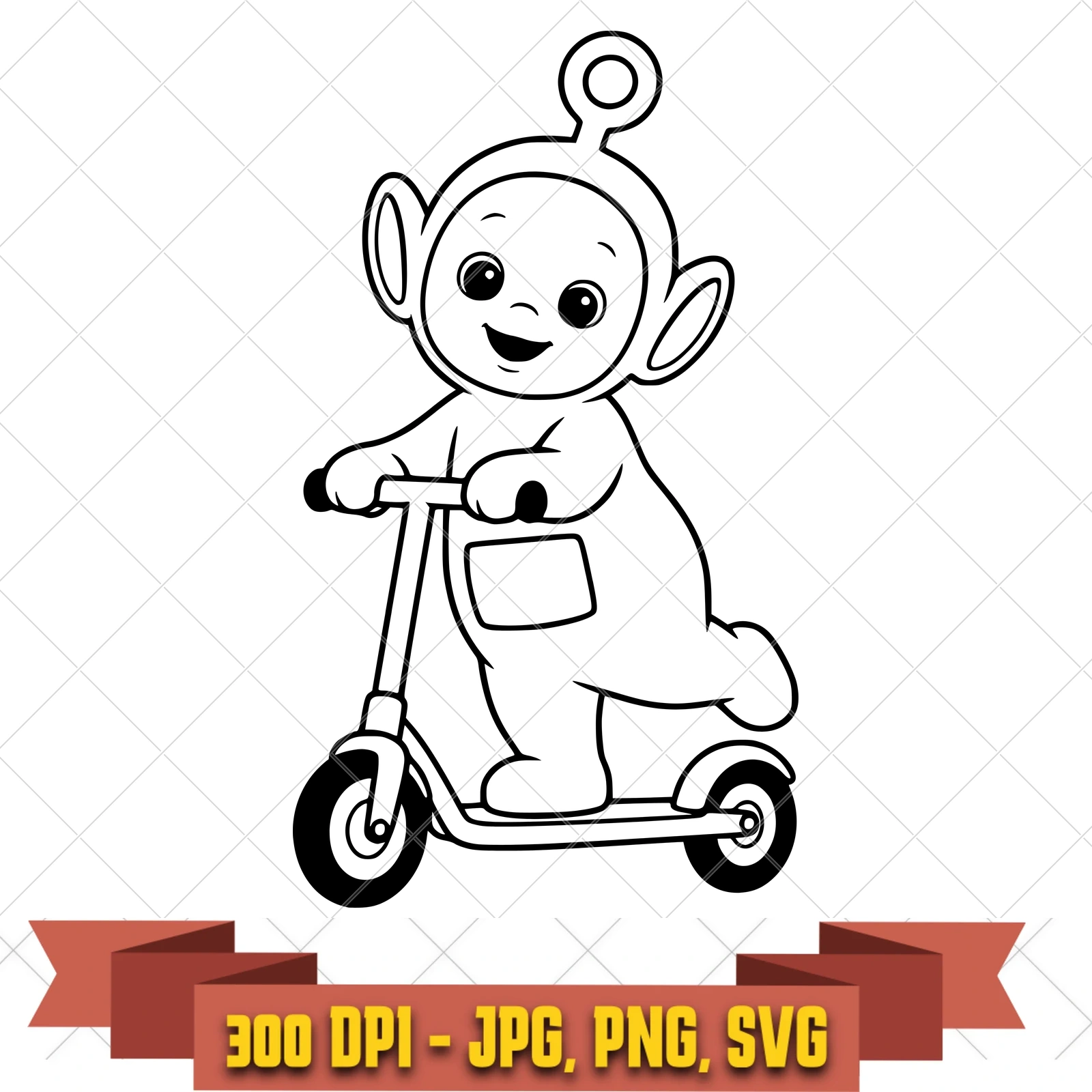 Po Scooter Teletubbies SVG PNG JPG, Cricut Silhouette Cut File, Sublimation Clipart, in the tv-comedy-camp collection by KleanKutChaos.