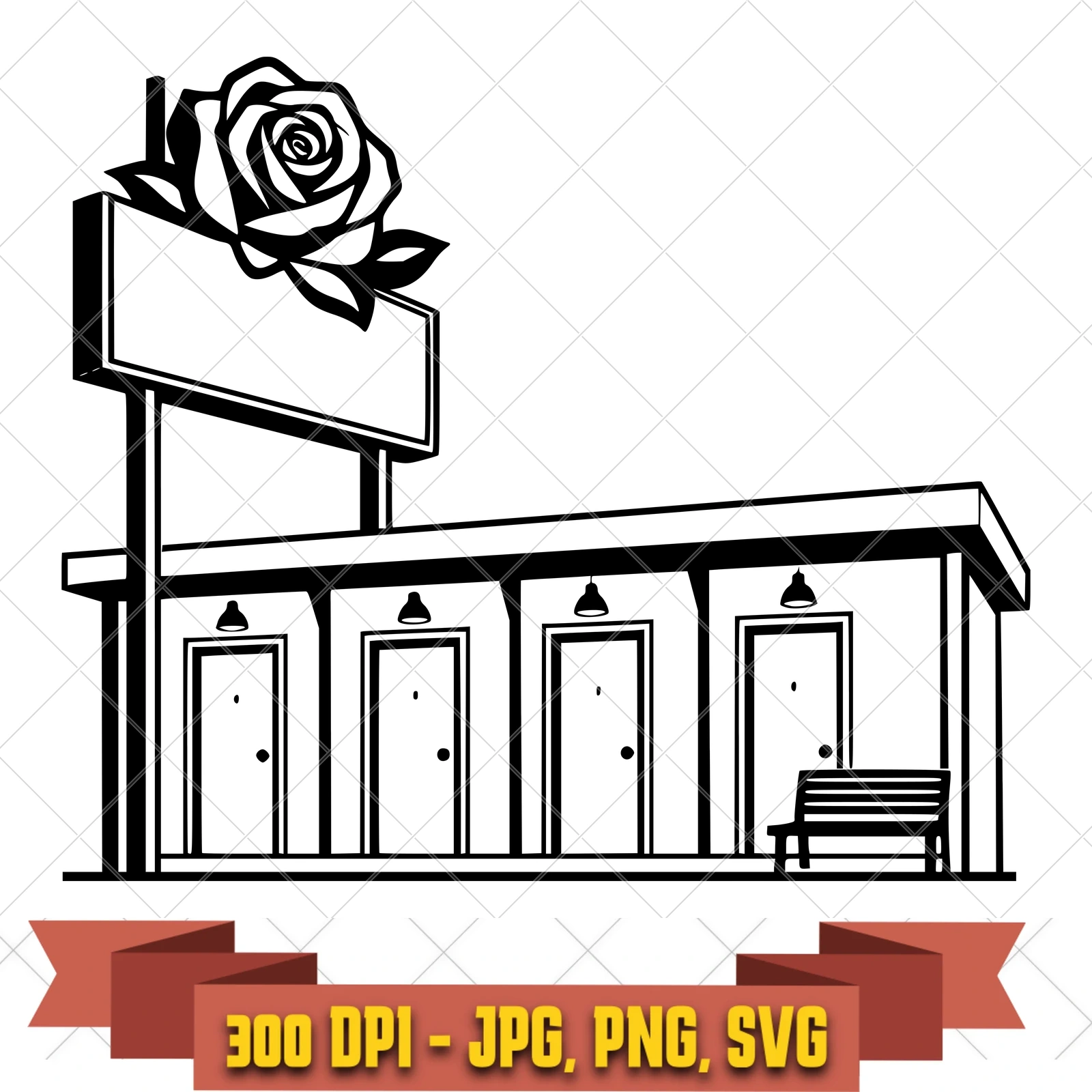 Roadside Motel Schitt's Creek SVG PNG JPG, Cricut Silhouette Cut File, Sublimation Clipart, in the tv-comedy-camp collection by KleanKutChaos.