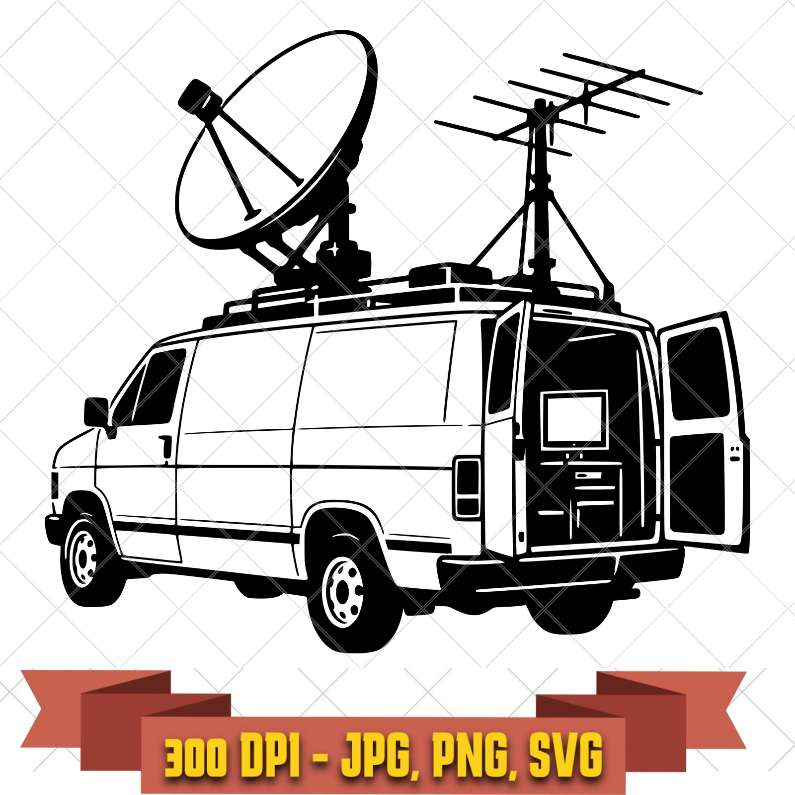 Lone Gunmen Van X Files Pack 2 SVG PNG JPG, Cricut Silhouette Cut File, Sublimation Clipart, in the sci-fi-tv collection by KleanKutChaos.