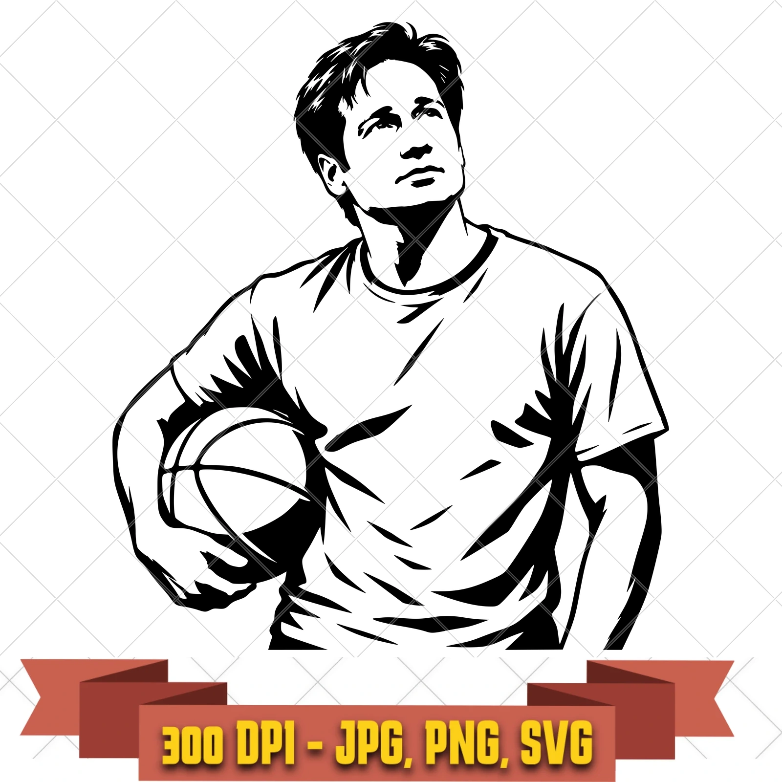 Mulder Basketball X Files Pack 2 SVG PNG JPG, Cricut Silhouette Cut File, Sublimation Clipart, in the sci-fi-tv collection by KleanKutChaos.