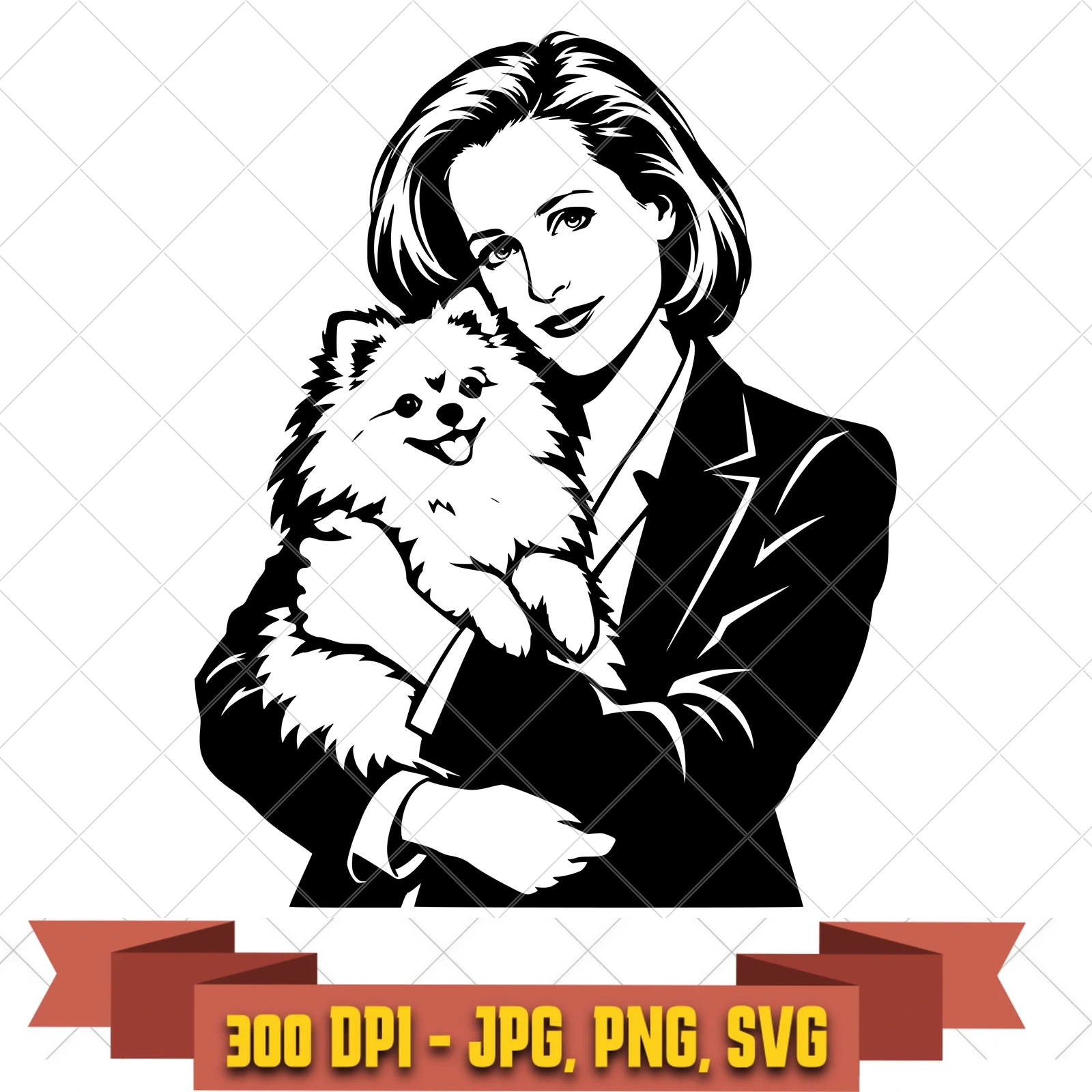 Scully Dog X Files Pack 2 SVG PNG JPG, Cricut Silhouette Cut File, Sublimation Clipart, in the sci-fi-tv collection by KleanKutChaos.