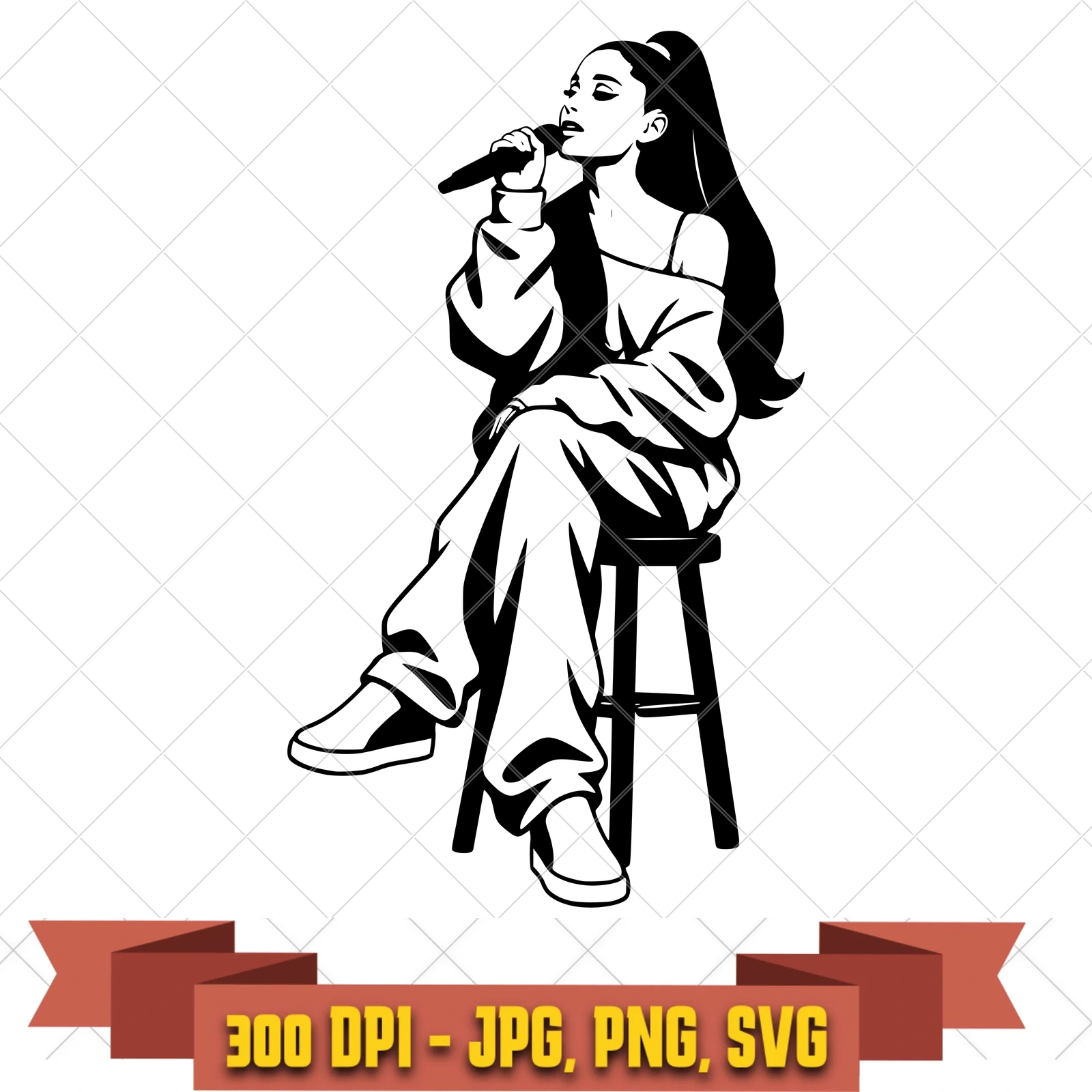 Stool Session Clean Ariana Grande SVG PNG JPG, Cricut Silhouette Cut File, Sublimation Clipart, in the pop-disco-icons collection by KleanKutChaos.