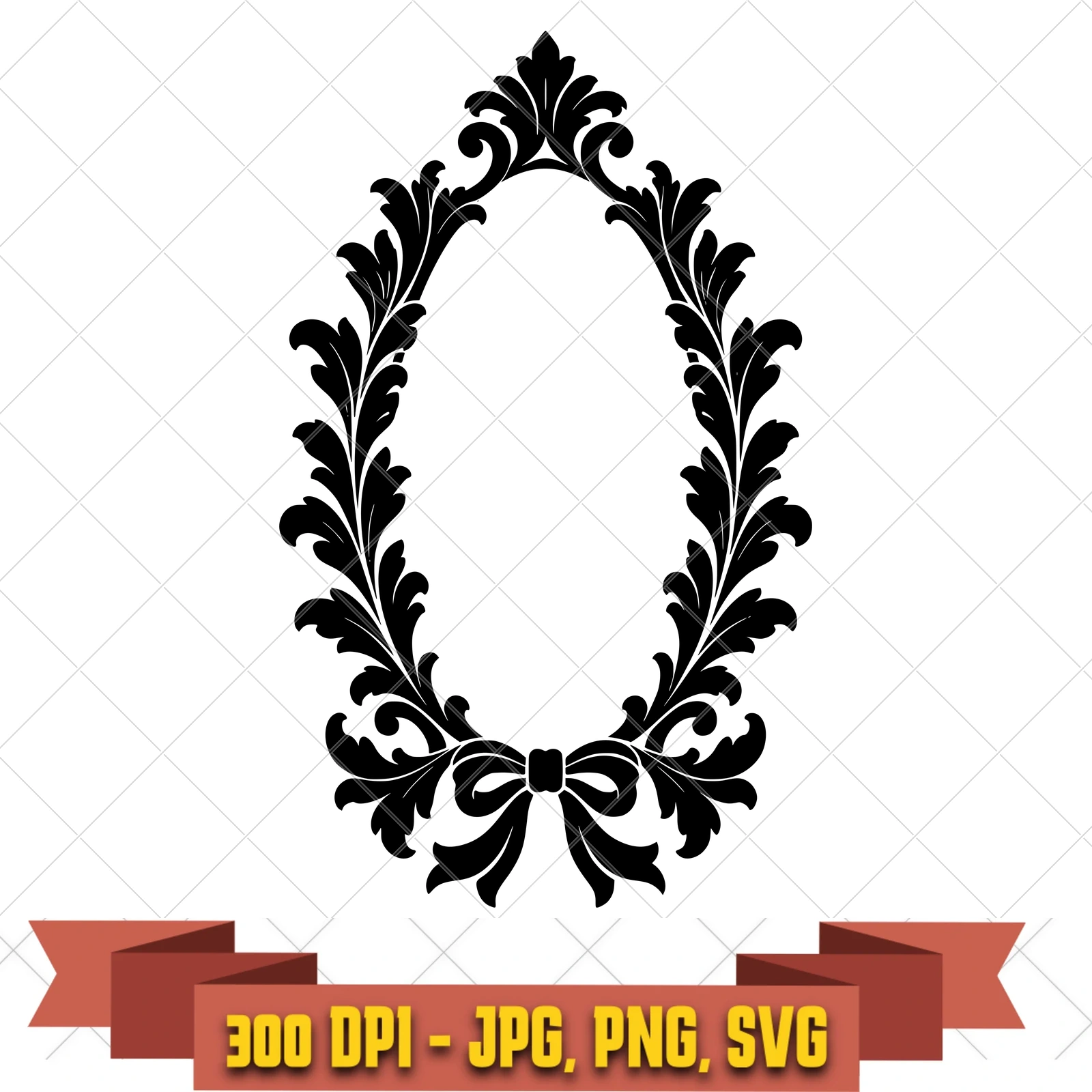 Tall Cameo Baroque Frames SVG PNG JPG, Cricut Silhouette Cut File, Sublimation Clipart, in the ornaments-frames-motifs collection by KleanKutChaos.