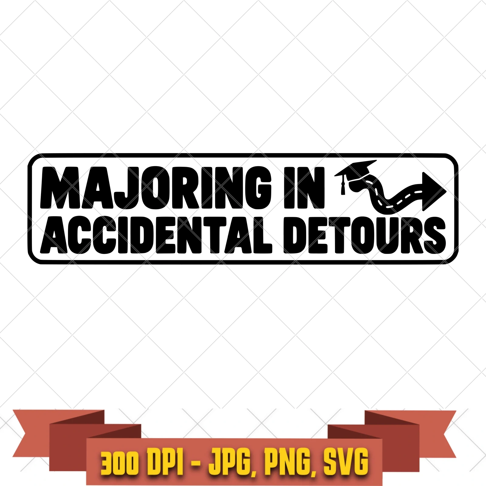 Detour Degree Funny Bumper Stickers SVG PNG JPG, Cricut Silhouette Cut File, Sublimation Clipart, in the everyday-objects collection by KleanKutChaos.