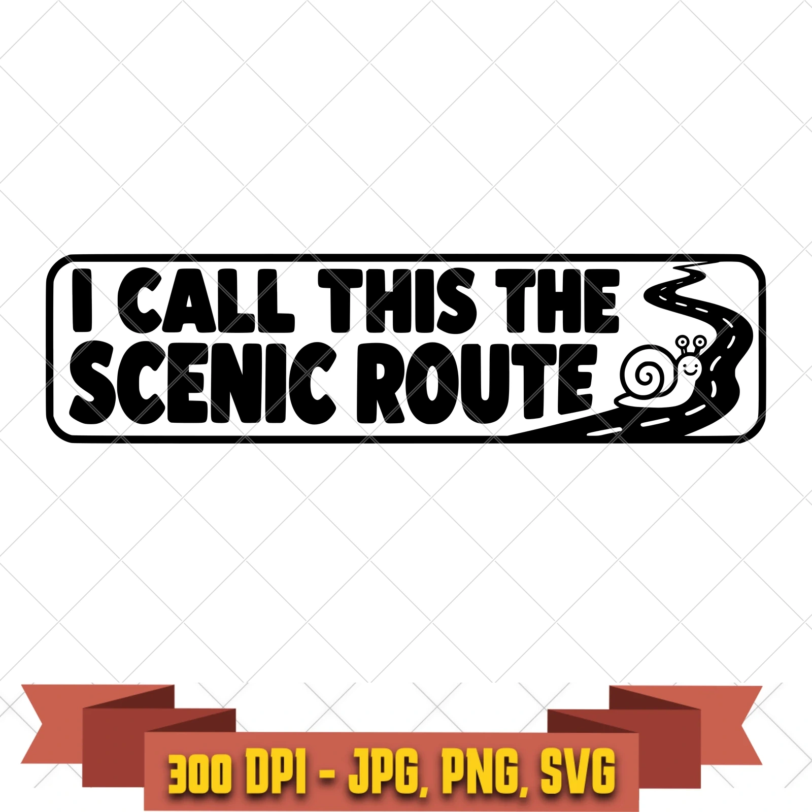 Scenic Route Funny Bumper Stickers SVG PNG JPG, Cricut Silhouette Cut File, Sublimation Clipart, in the everyday-objects collection by KleanKutChaos.