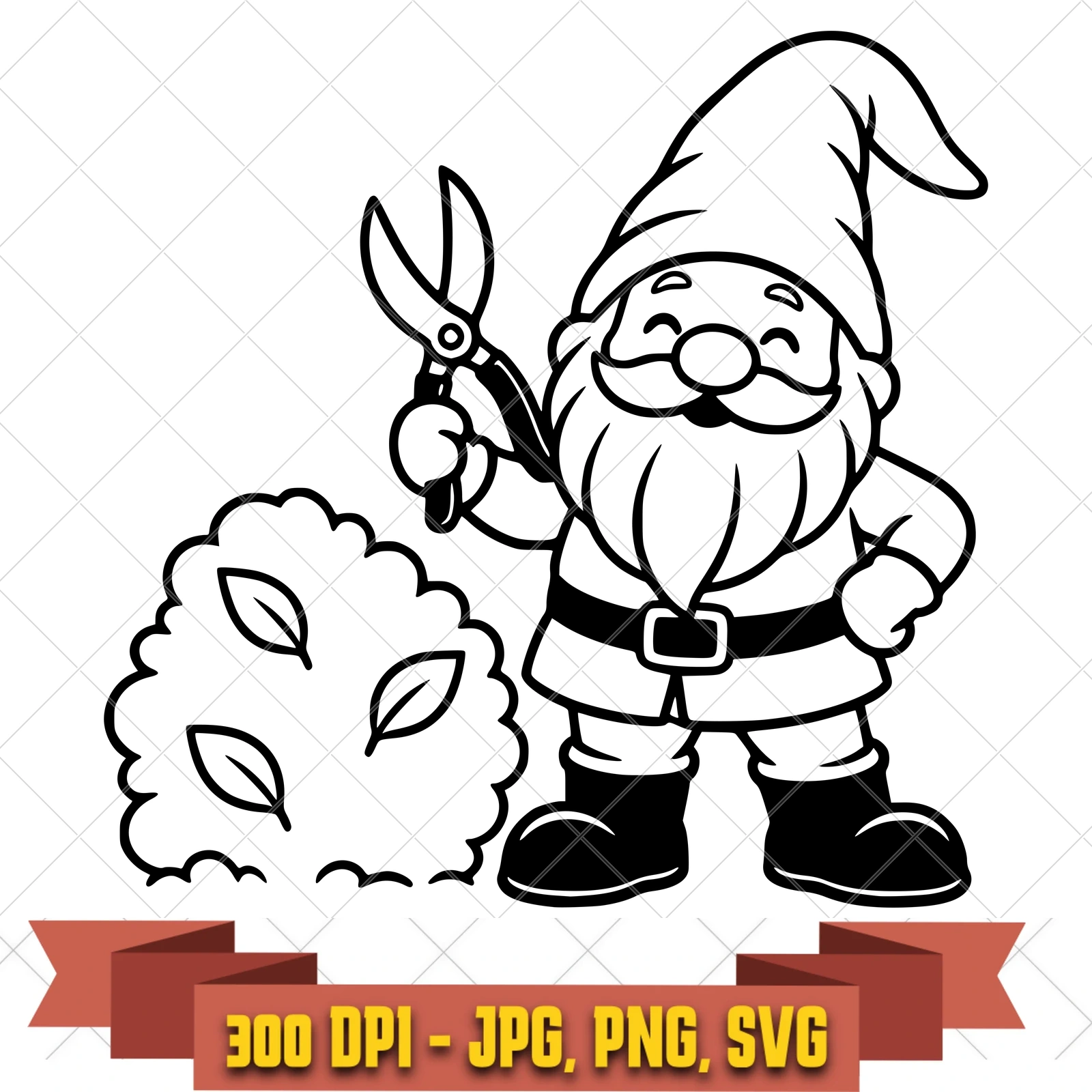 Pruning Gnome Garden Gnomes SVG PNG JPG, Cricut Silhouette Cut File, Sublimation Clipart, in the garden-botanicals collection by KleanKutChaos.