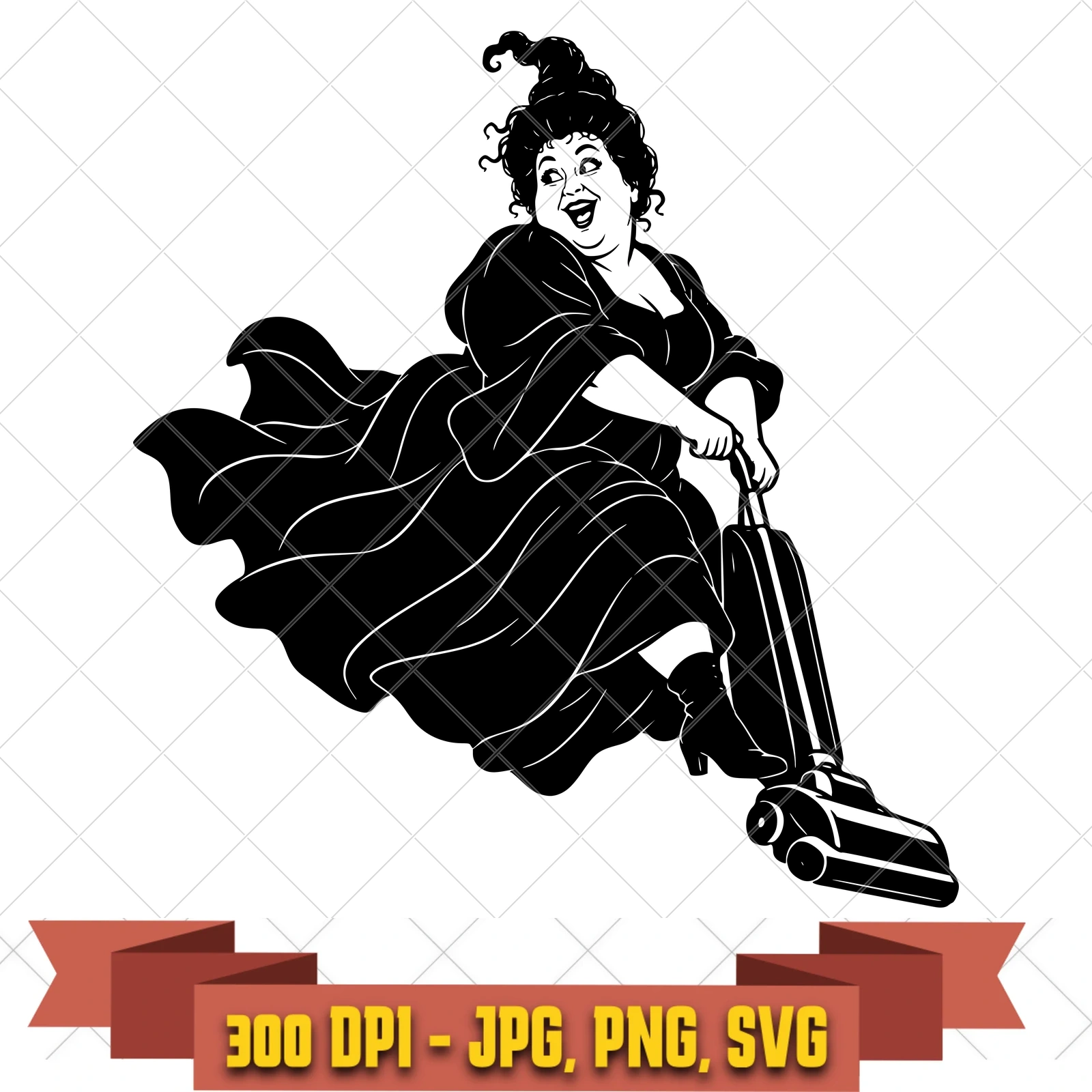 Mary Vacuum Hocus Pocus SVG PNG JPG, Cricut Silhouette Cut File, Sublimation Clipart, in the witches-magic collection by KleanKutChaos.