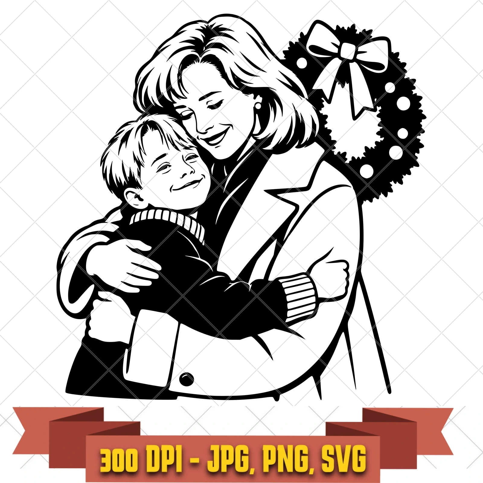 Kevin Mom Reunion Home Alone SVG PNG JPG, Cricut Silhouette Cut File, Sublimation Clipart, in the tv-comedy-camp collection by KleanKutChaos.