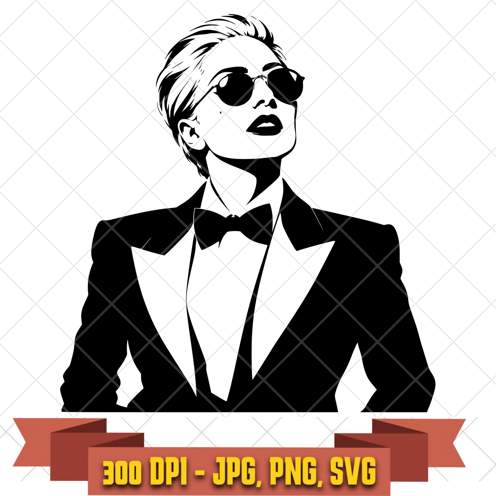 Round Shades Lady Gaga SVG PNG JPG, Cricut Silhouette Cut File, Sublimation Clipart, in the pop-disco-icons collection by KleanKutChaos.