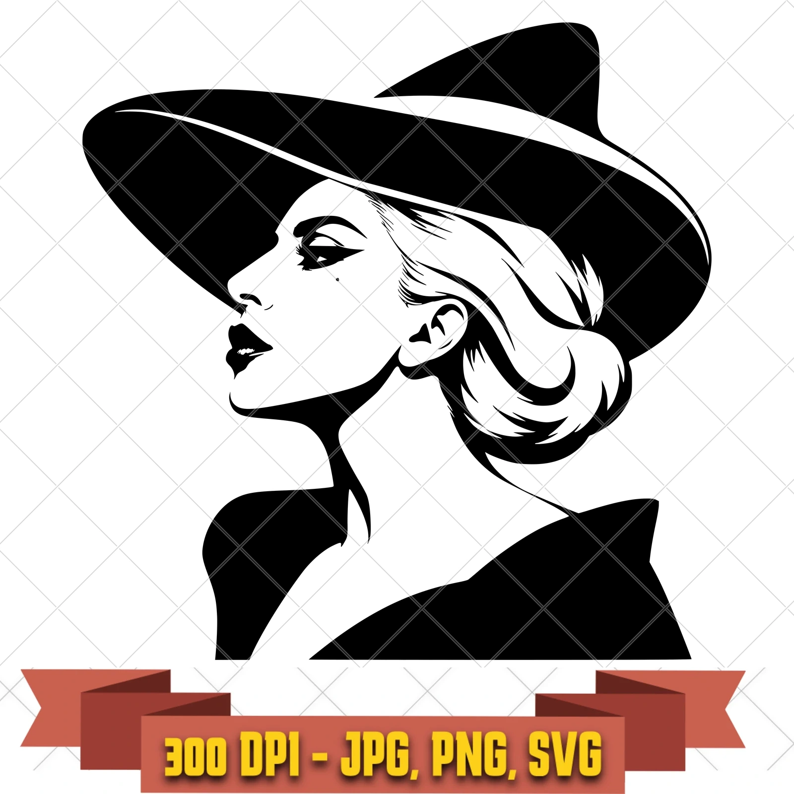 Sculptural Hat Profile Lady Gaga SVG PNG JPG, Cricut Silhouette Cut File, Sublimation Clipart, in the pop-disco-icons collection by KleanKutChaos.